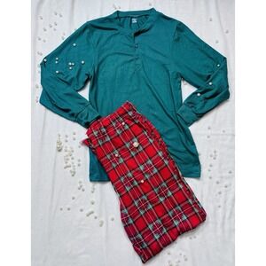 Two Piece Set Super Soft Gerber Pajama Stretch Comfortable Classic Pockets Sz S